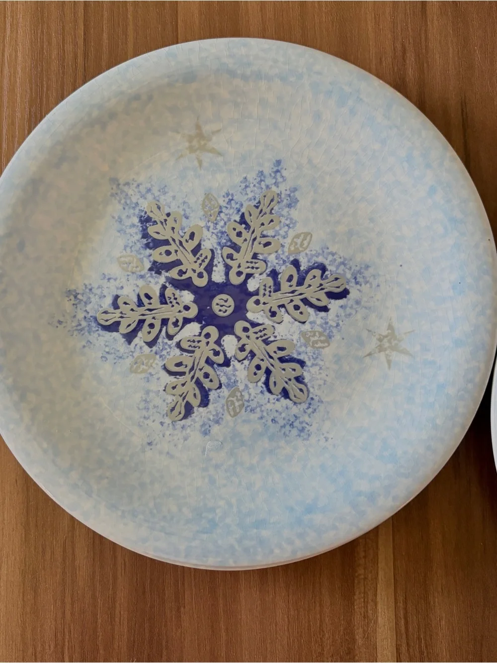 Set of 4 Target Home Ceramiche Umbre Winter Frost Snowflake 8” Plates Made Italy